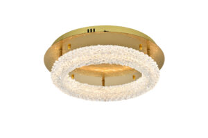 Bowen 18 inch Adjustable LED Flush Mount in Satin Gold