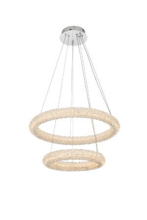 Bowen 24 inch Adjustable LED Chandelier in Chrome