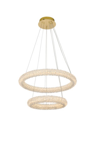 Bowen 24 inch Adjustable LED Chandelier in Satin Gold