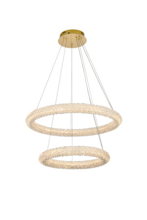 Bowen 28 inch Adjustable LED Chandelier in Satin Gold