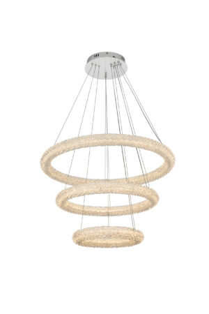 Bowen 32 inch Adjustable LED Chandelier in Chrome