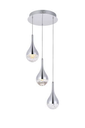 Amherst Collection LED 3-light chandelier 12in x 9in chrome finish