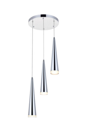 Fantasia 3 light Chrome LED Pendant