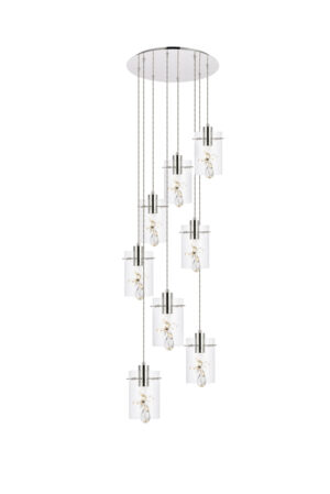 Hana 8 lights Chrome Pendant