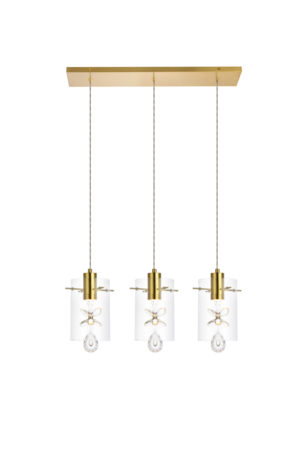 Hana 3 lights Gold Pendant