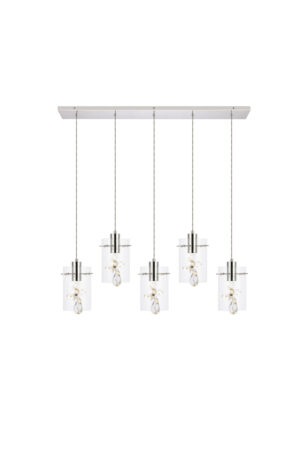 Hana 5 lights Chrome Pendant