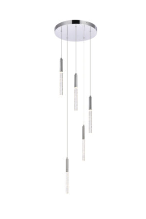 Ruelle 5 lights Chrome Pendant