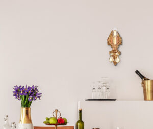 Monarch 1 light French Gold Wall Sconce Golden Teak (Smoky) Royal Cut Crystal