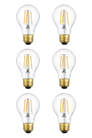 LED 3000K nostalgic filament 6 watts 600 lumens A19 light bulb