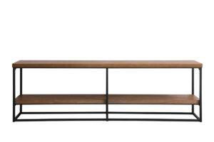 66 inch industrial tv stand in walnut