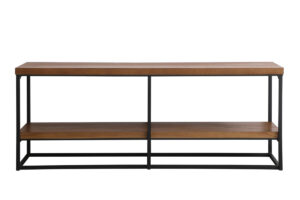 80 inch industrial tv stand in walnut