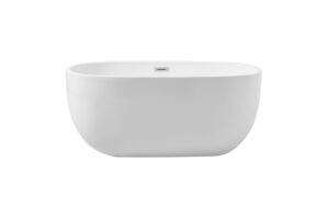 54 inch soaking roll top bathtub in glossy white