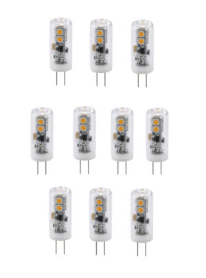 LED G4 light bulb, 3000K, 330 degree, CRI80, UL, 2W, 25W EQUIVALENT, 25000HRS, LM150, DIMMABLE, 2 YEARS WARRANTY, INPUT VOLTAGE 12V AC/DC 10 PACK