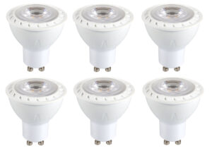 LED GU10 light bulb, 5000K, 35 degree, CRI80, ETL, 6.5W, 80W EQUIVALENT, 25000HRS, LM520, DIMMABLE, 2 YEARS WARRANTY, INPUT VOLTAGE 120V 6 PACK