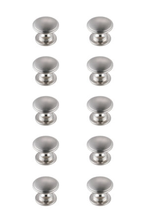 Kaid 1.2" Diameter Brushed Nickel Mushroom Knob Multipack (Set of 10)