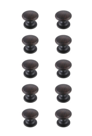 Kaid 1.2" Diameter Oil-rubbed Bronze Mushroom Knob Multipack (Set of 10)
