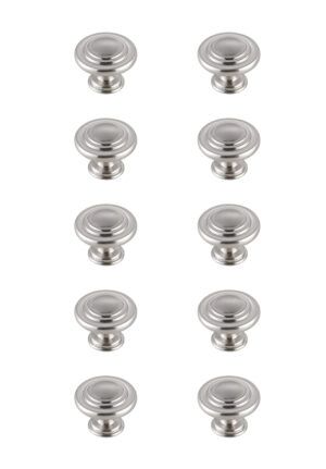 Minu 1.3" Diameter Brushed Nickel Mushroom Knob Multipack (Set of 10)