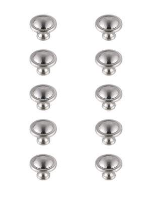 Garlande 1.2" Diameter Brushed Nickel Mushroom Knob Multipack (Set of 10)