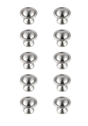 Kadea 1.2" Diameter Brushed Nickel Mushroom Knob Multipack (Set of 10)
