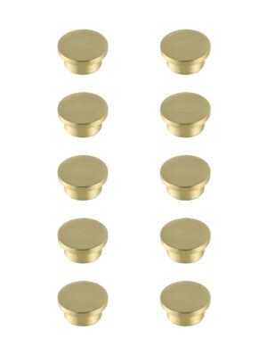 Trovon 1.6" Diameter Brushed Gold Oversize Round Knob Multipack (Set of 10)