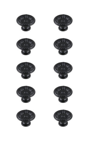 Corio 1.1" Diameter Matte Black Mushroom Knob Multipack (Set of 10)
