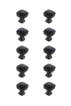 Irvin 1.3" Matte Black Square Knob Multipack (Set of 10)