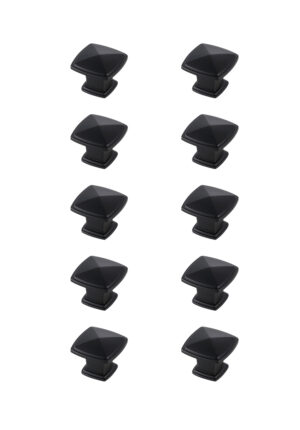 Marcel 1.2" Matte Black Square Knob Multipack (Set of 10)