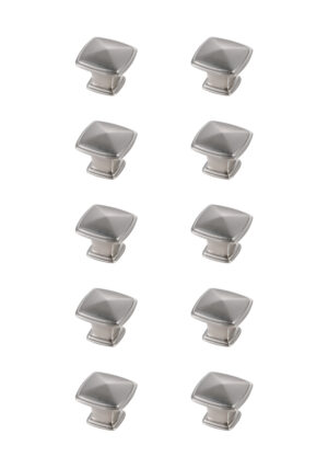 Marcel 1.2" Brushed Nickel Square Knob Multipack (Set of 10)