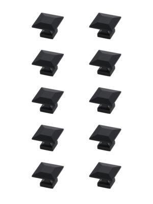 Cecil 1.3" Matte Black Square Knob Multipack (Set of 10)