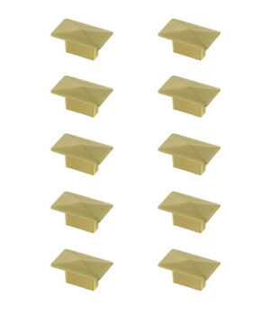 Perry 2" Brushed Gold Rectangle Knob Multipack (Set of 10)
