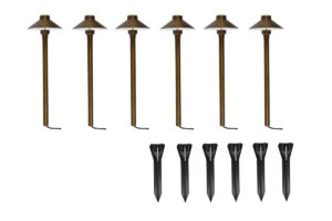 Aera cast brass path lighting pack of 6