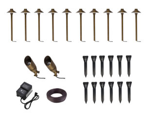 Aera cast brass landscape lighting full starter pack of 12 kit 5