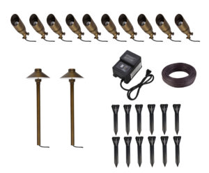 Aera cast brass landscape lighting full starter pack of 12 kit 4