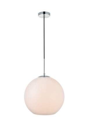 Baxter 1 Light Chrome Pendant With Frosted White Glass