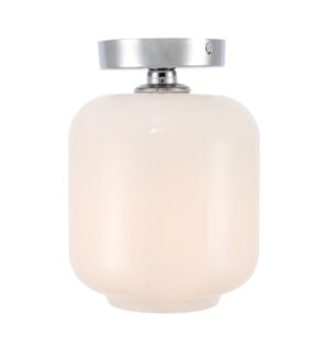 Collier 1 light Chrome and Frosted white glass Flush mount