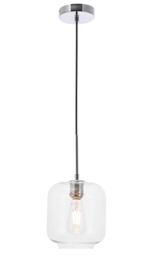 Collier 1 light Chrome and Clear glass pendant