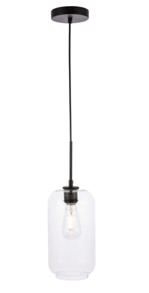 Collier 1 light Black and Clear glass pendant