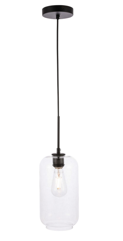 Collier 1 light Black and Clear glass pendant