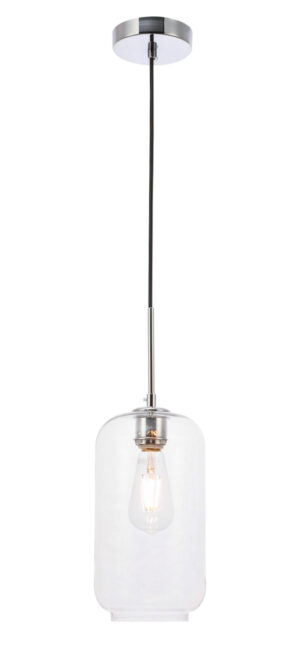 Collier 1 light Chrome and Clear glass pendant