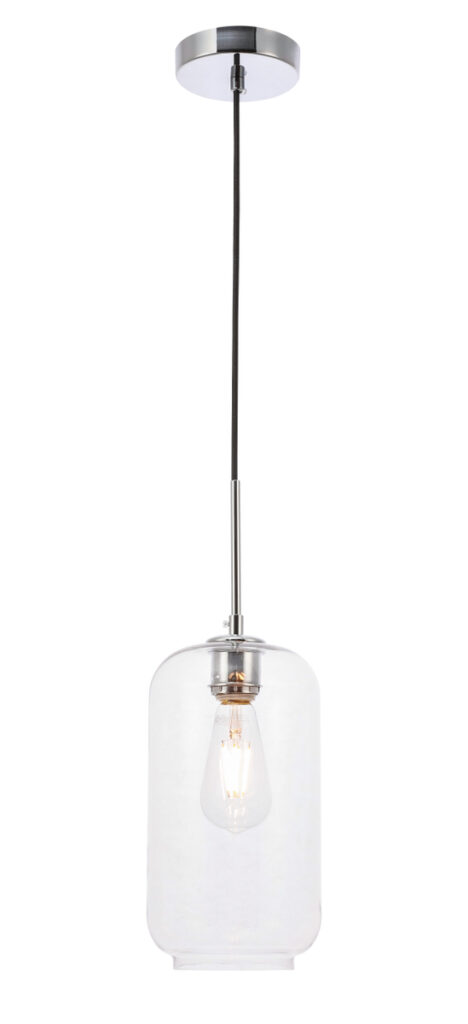 Collier 1 light Chrome and Clear glass pendant
