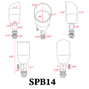 SPB14-BRASS SPOT LIGHT