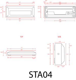STA03-INTEGRATED 3CCT ALUMINUM STEP/DECK LIGHT