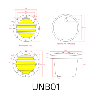 UNB01-BRASS WELL LIGHT W/ GRILL