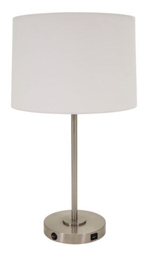 One Light Table Lamp by House of Troy - Brandon Collection, Satin Nickel Finish - BR150-SN
