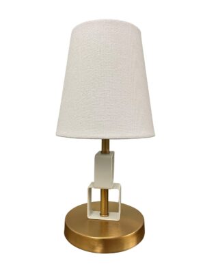 One Light Accent Lamp by House of Troy - Bryson Collection, Weathered Brass/White Finish - B208-WB/WT