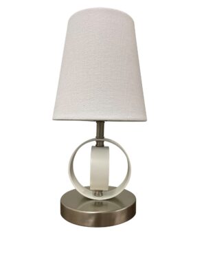 One Light Accent Lamp by House of Troy - Bryson Collection, Satin Nickel/White Finish - B209-SN/WT