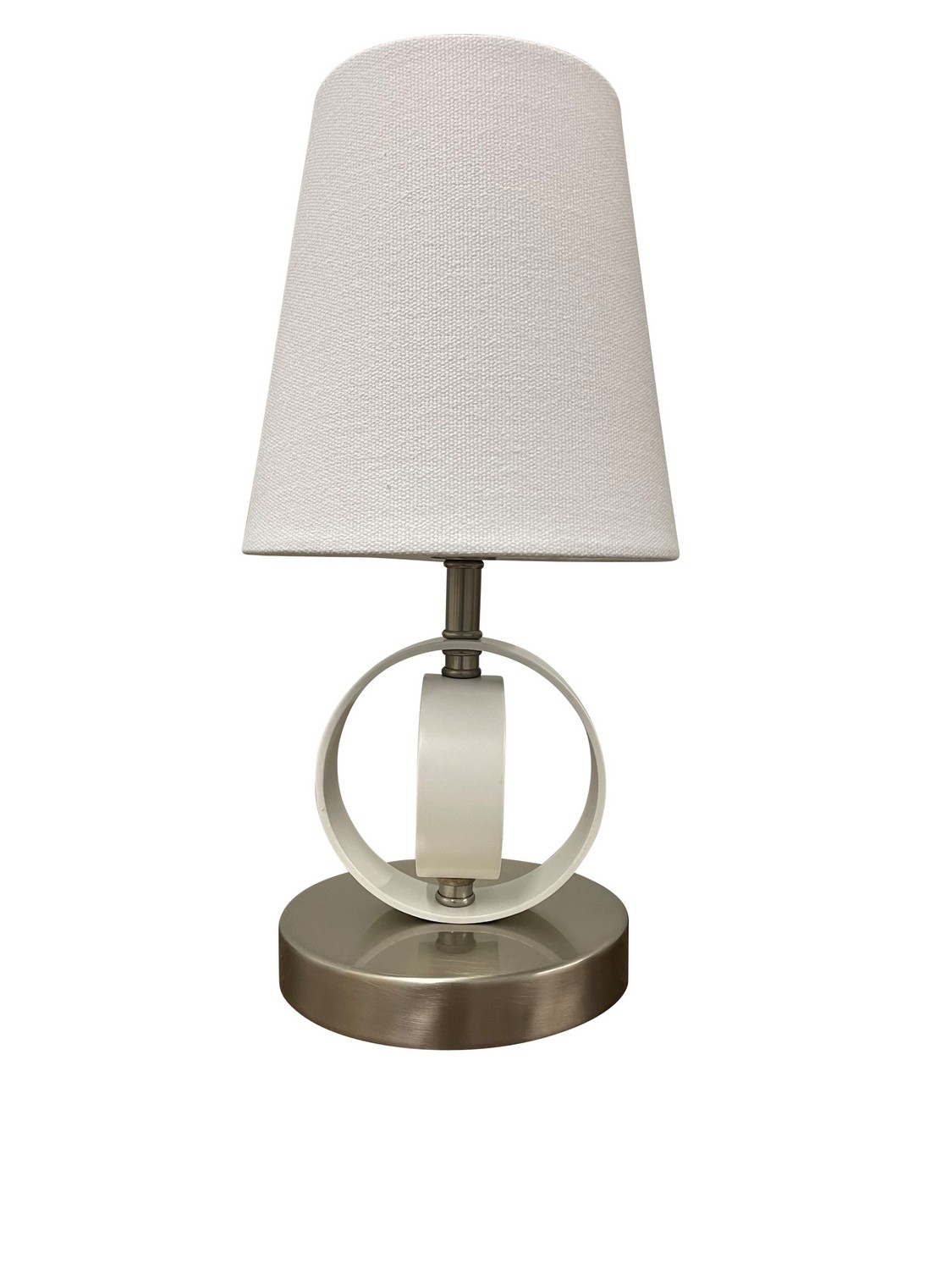 One Light Accent Lamp by House of Troy - Bryson Collection, Satin Nickel/White Finish - B209-SN/WT