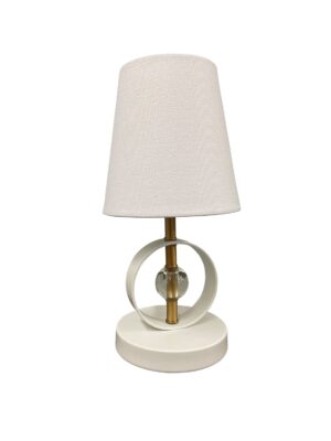 One Light Accent Lamp by House of Troy - Bryson Collection, Weathered Brass/White Finish - B210-WB/WT