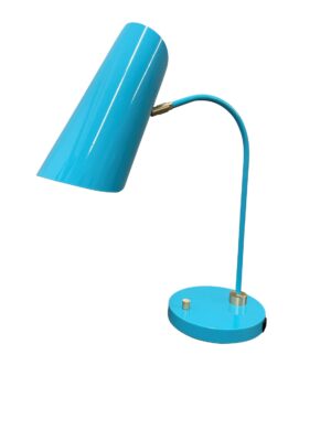 One Light Table Lamp by House of Troy - Logan Collection, Azure/Satin Brass Finish - L350-AZSB