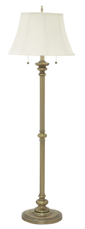 Two Light Floor Lamp by House of Troy - Newport Collection, Antique Brass Finish - N601-AB